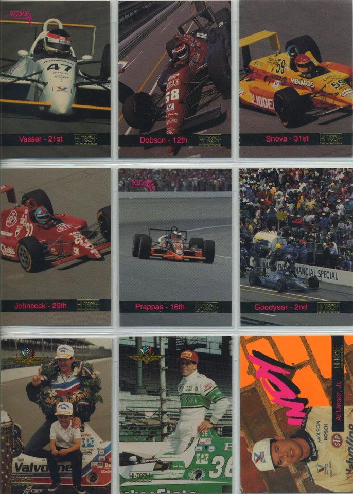 1993 Hi-Tech IndyCar SET BREAK U Pick  Includes inserts Andretti, Unser, Rahal - Image 4 of 4