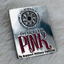 Perfectly Posh Foundation Tickled Pink Military Families Enamel Lapel Pin