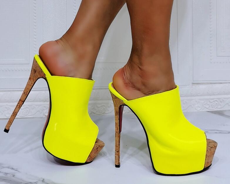 PANTOFOLA D’ORO Sandali donna moda sexy festa punta aperta ciabatte plateau decolte tacco alto