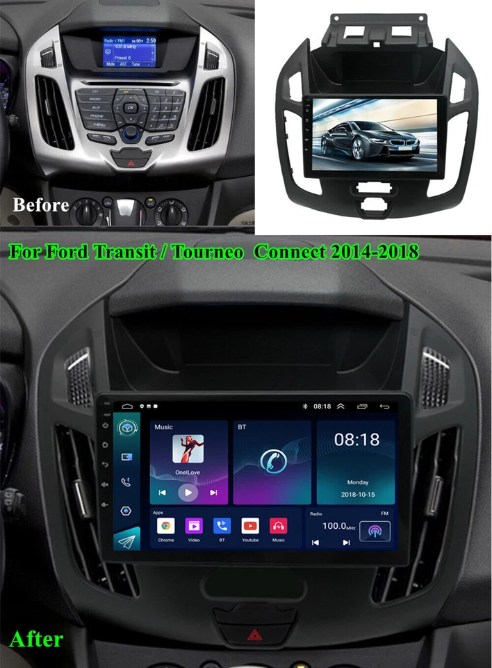 CARPLAY FOR FORD TRANSIT CONNECT 2014-2018 9" ANDROID 13.0 STEREO RADIO GPS WIFI - Image 2 of 4