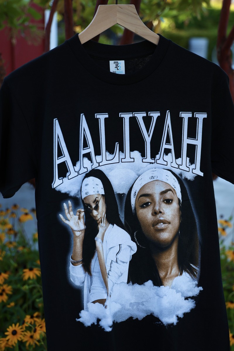 ✮M　Tシャツ　アリーヤ　歌手　音楽　R&B　ヒップホップ　アート　プリント✮ Hip HOP(ヒップホップ) R&BTシャツの取り扱い 販売- Aaliyah