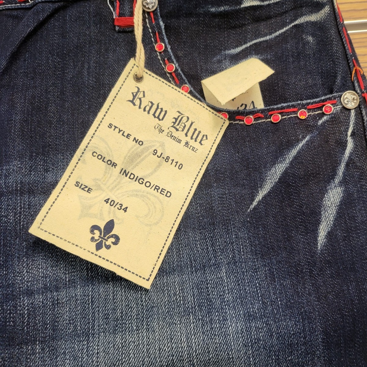 RAW BLUE Vintage Wide Leg Blue Jeans NEW WITH TAG with Aging