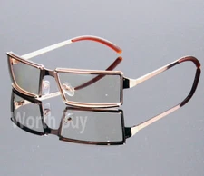 New Men Women Rectangular Frame Clear Lens Glasses Designer Fashion Wrap Around