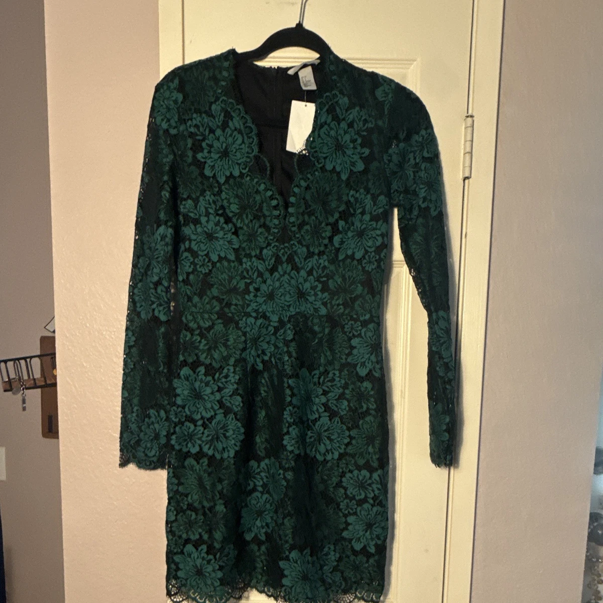 dark green long sleeve lace dress Sheath Dresses for Women for sale Size:Small/Medium Tropical Beach Wedding Guest INV-D241621 Formal dress making it a must