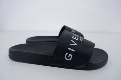 Givenchy Herren Pantoletten Sliders Strandschuhe Größe UK 6 EU 40 Schwarz Logo Print