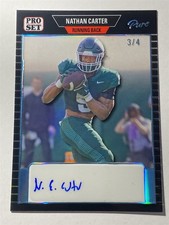 NATHAN CARTER spartans 2023 Leaf Pro Set Pure Platinum Blue AUTO 3/4 (U3)