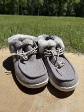 Hey Dude Wendy Women's Britt Bootie Faux Fur Lined Gray Lace-Up US 8