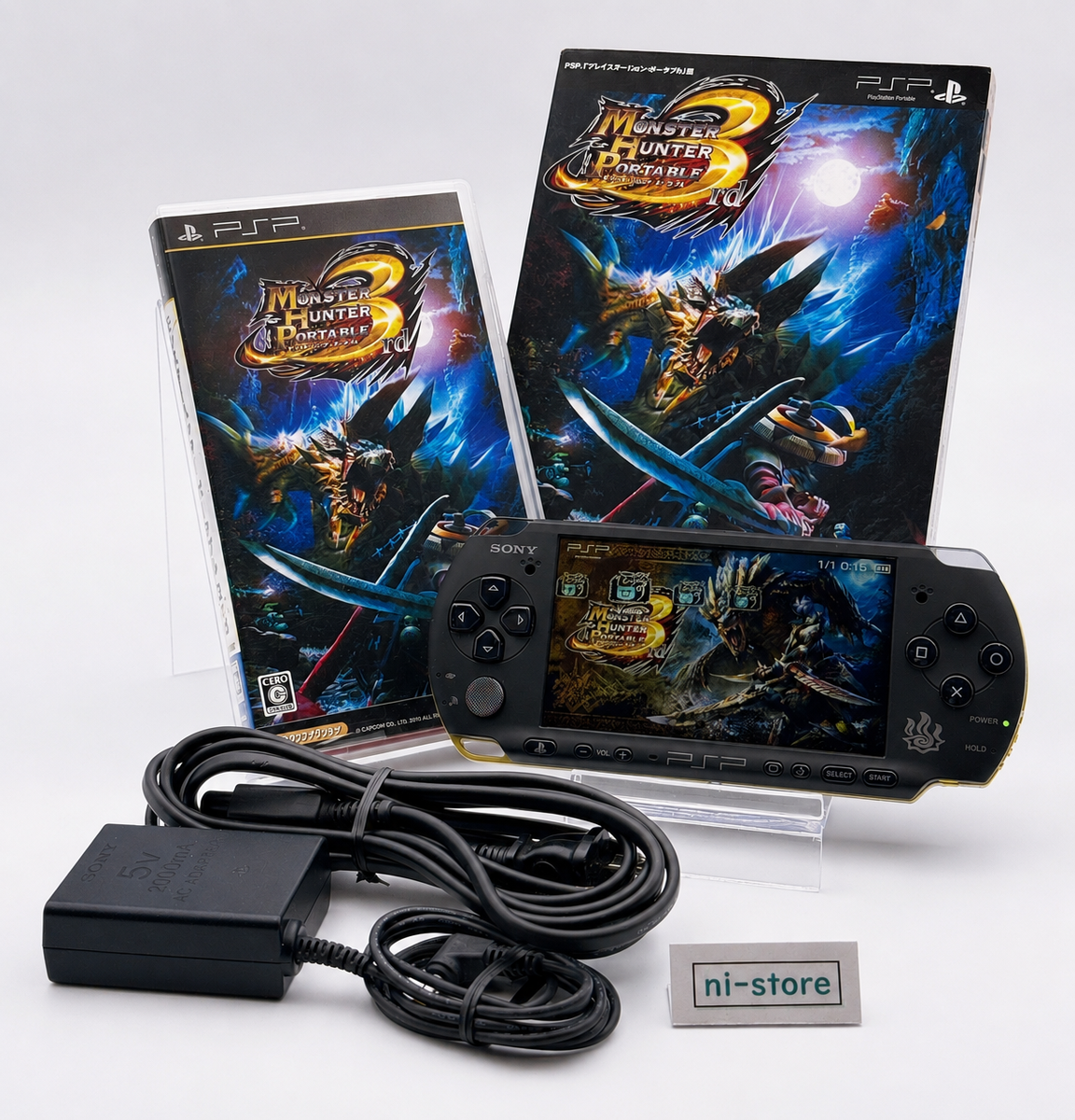 Nintendo Switch psp3000 Sony PSP-3000 Console Monster Hunter 3rd Limited Region Free w/etc