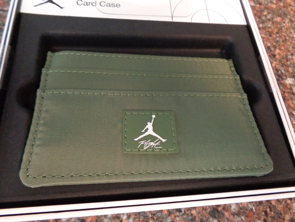 Nike Jordan Flight Card Case Wallet Cardholder ID Green Nylon