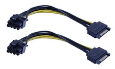 zdyCGTime 2 Pack 15-Pin SATA Male to 8 Pin 6 2 Pin 20CM/8inch, Black Yellow