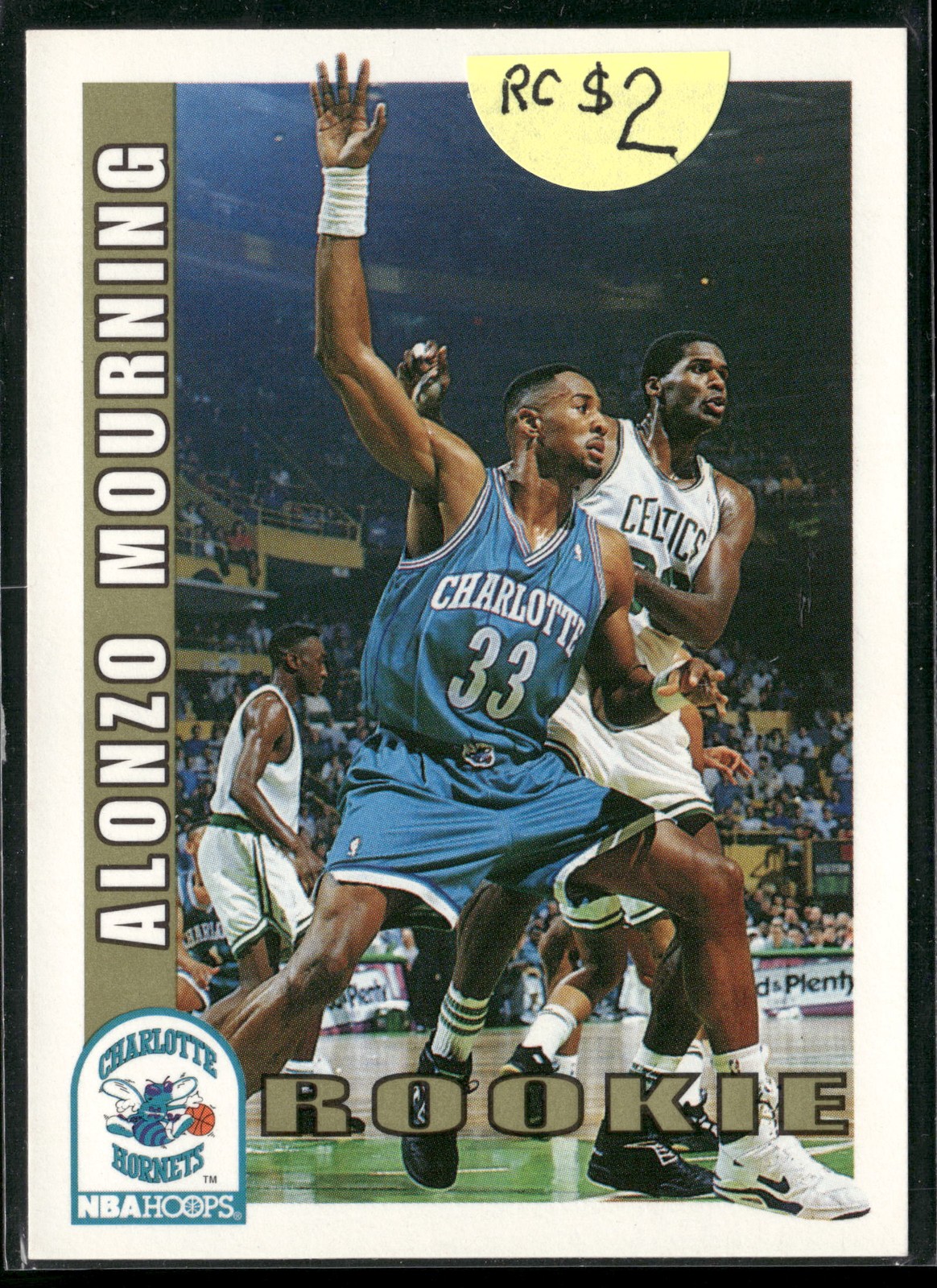 1992-93 Hoops #361 Alonzo Mourning Charlotte Hornets Rookie