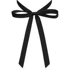 Bow Tie for Women, Self-tied Womens Tie, Solid Color Ribbon Girls Black