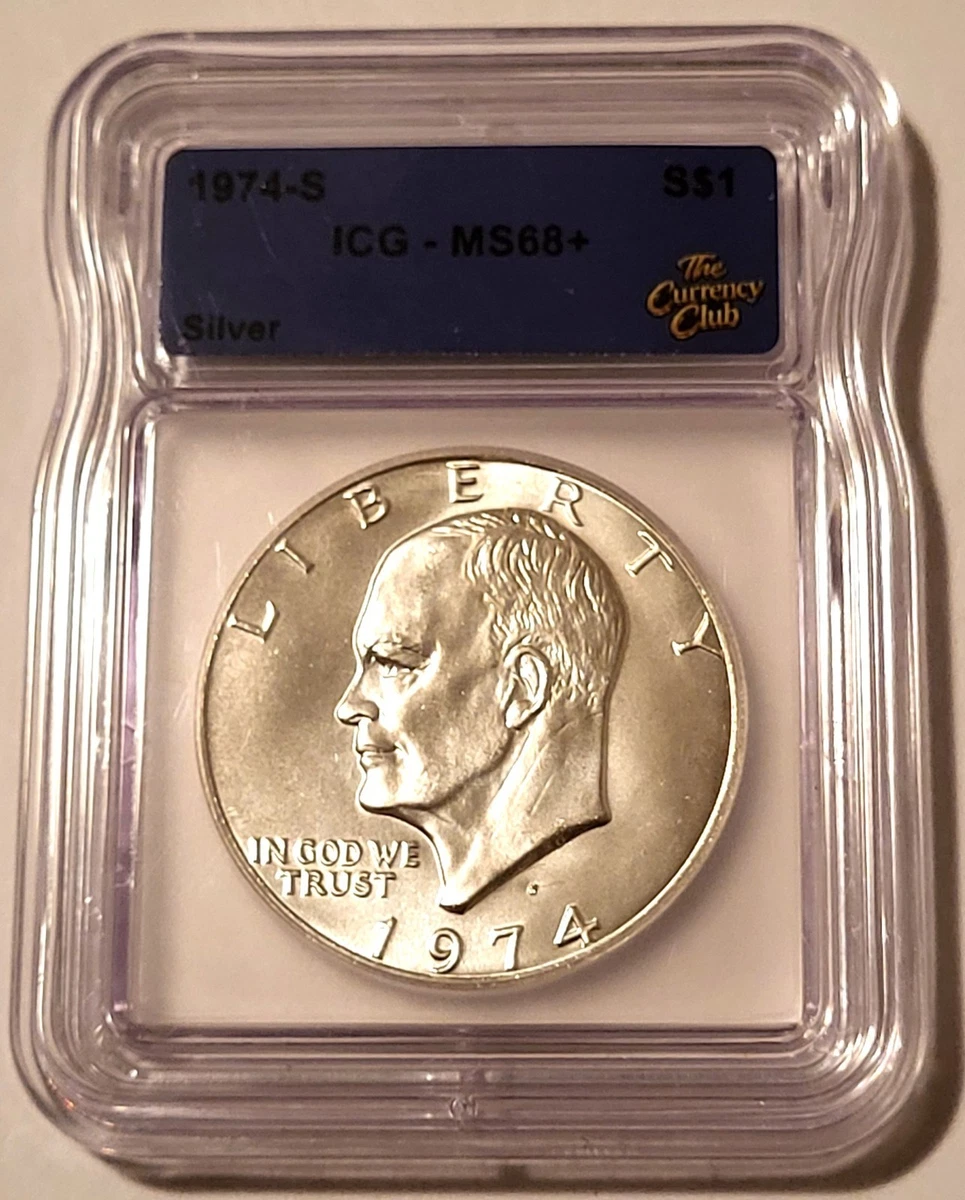 Silver MS 68 Graded 1974 Eisenhower Dollars (1971-1978) for sale