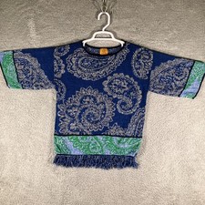 Ruby Rd. Paisley Fringe Sweater Womens Medium Petite Outdoors Colorful Bohemian