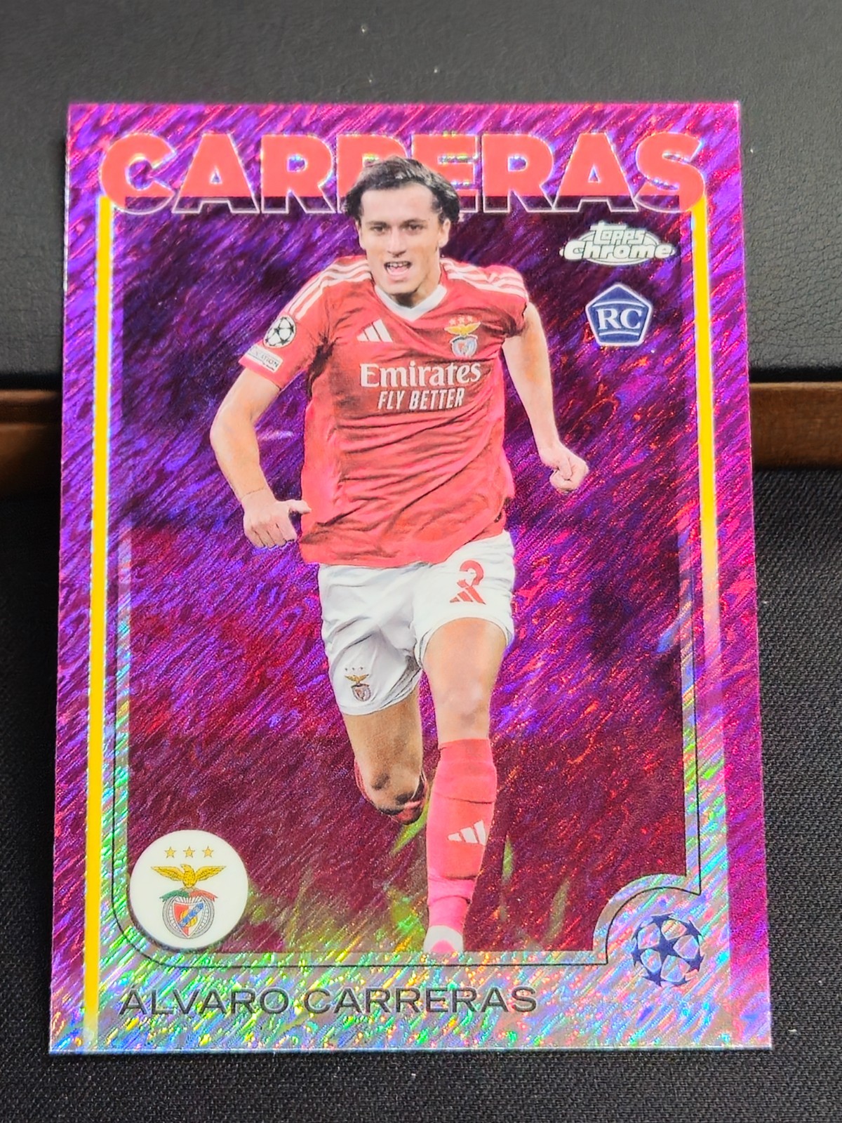 2024-25 Topps Chrome UEFA Alvaro Carreras #181 Magenta Shimmer Refractor (RC)