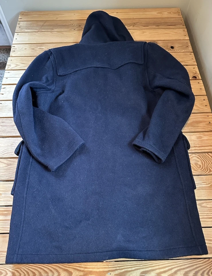 De Colección Gloverall Abrigo de Lona Para Hombre’s Toggle Capucha Lana PeaCoat Chaqueta Talla 44 Azul Marino G7 Foto 2 de 4