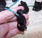 FOR PARTS - Native American Zuni Turquoise Heishe Obsidian Bear Fetish Necklace — photo 10