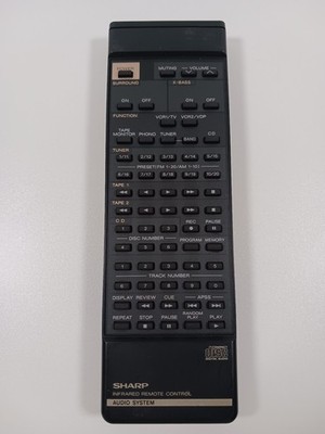 Sharp RRMCG0195AFSA Audio System Remote Control SA-R56AV - Tested Works