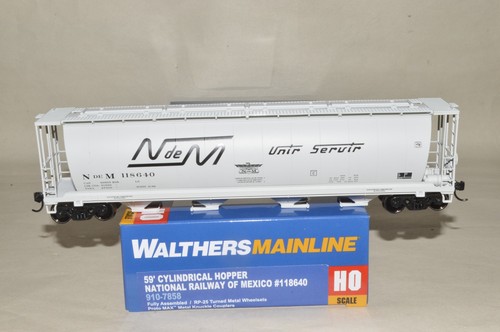 HO Walthers 59' zylindrischer Getreide gedeckter Hopper Car Zug NdeM Mexico Ry 118640 | Zustand: New