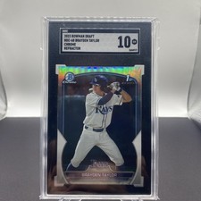 Brayden Taylor 2023 Bowman Draft Chrome 1st Bowman Refractor Card #BDC-60 SGC 10