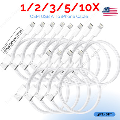 Bulk Lot USB A To i Phone Charging Cable For iPhone6 8 SE XR XS 11 12 13 14 Cord