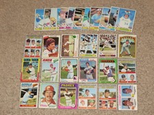30 Cards Topps 1970s Vintage Baseball Pete Rose George Brett Nolan HOF Card LOT