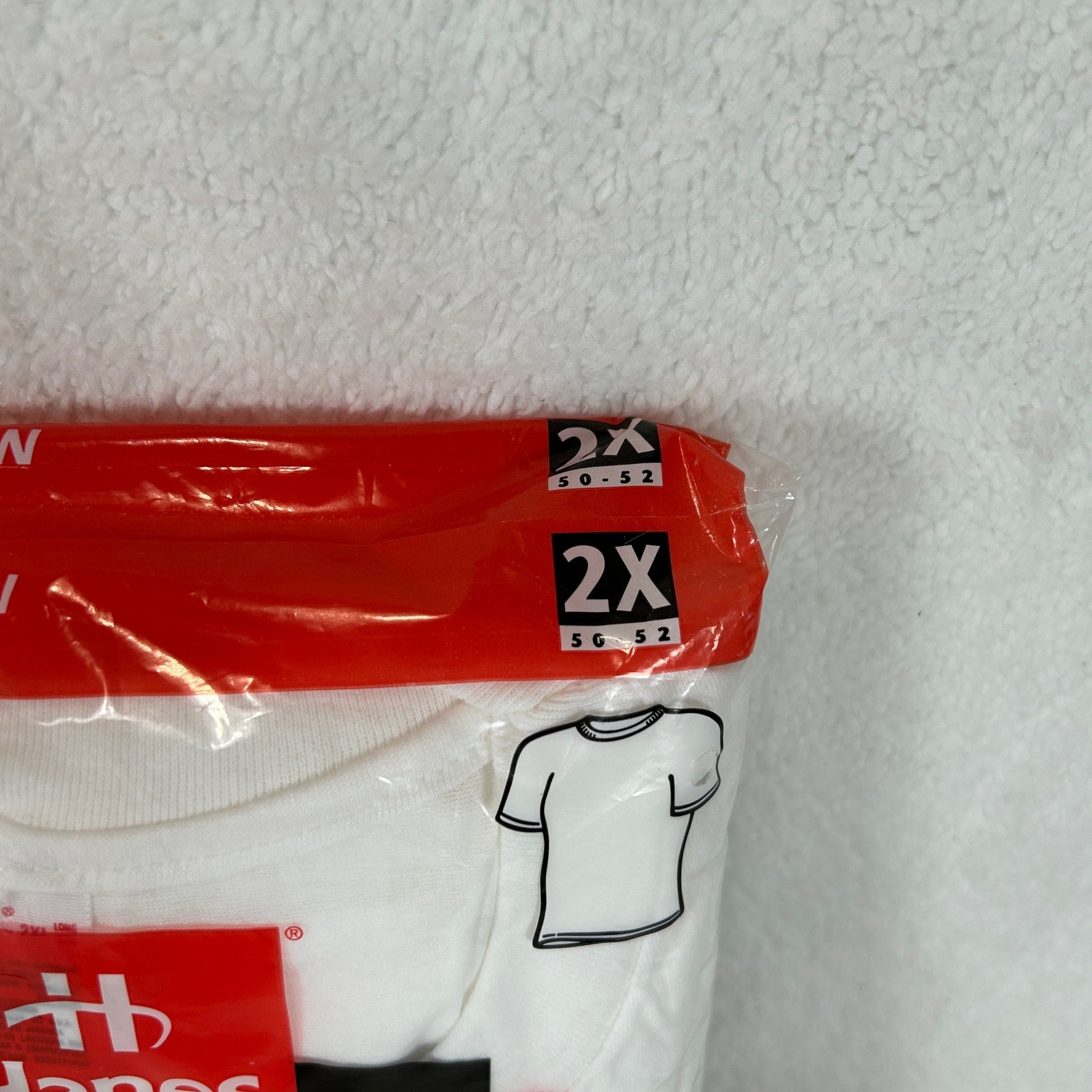 Vintage 1997 Hanes Tall Mens 2XL White Crew Neck T-Shirts 3 Pack 100percent Cotton NEW image 3
