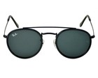 Ray-Ban Sunglasses RB3647N Round Double Bridge Black Frame Blue Grey Lens 51mm