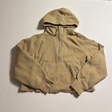 Lululemon Scuba Oversized Half Zip Hoodie Tan Khaki xs/s