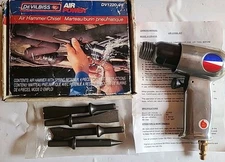 Air Hammer Chise Devilbiss DV1220-01Dl Set with 4 Bits & Case Used Once