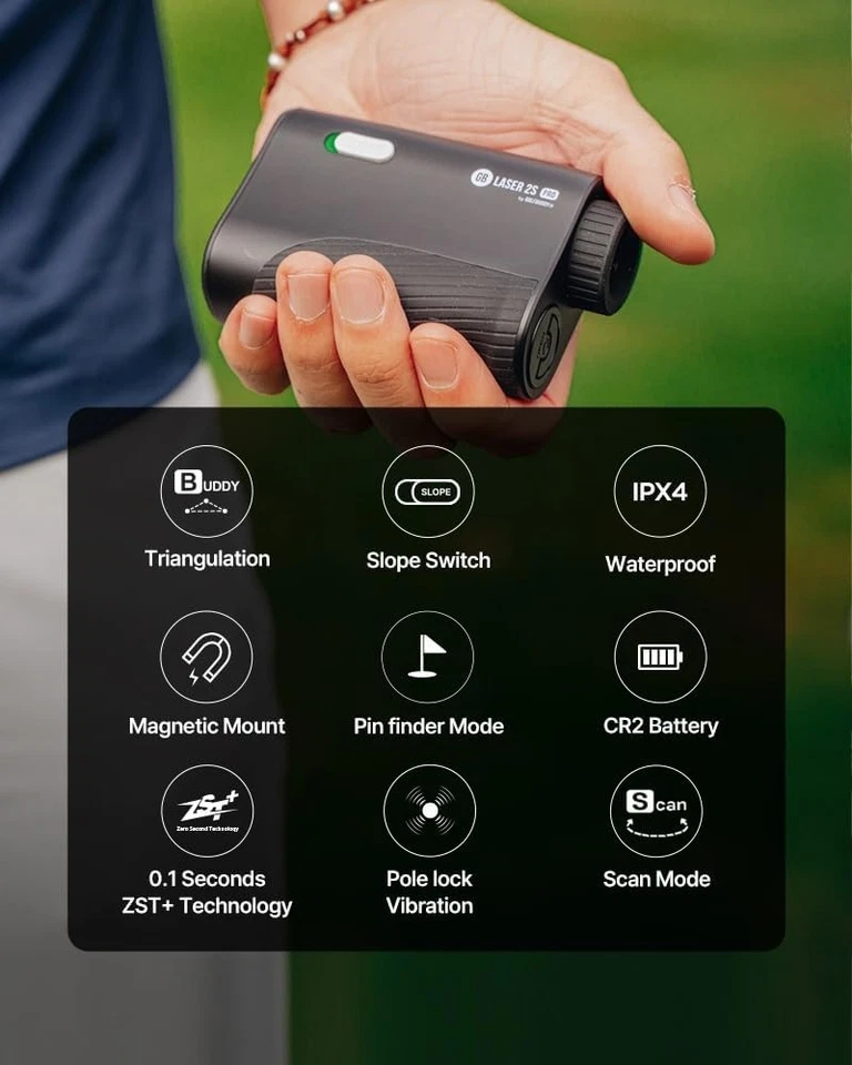 GOLFBUDDY 2S PRO Golf Range Finder with Slope, Measuring from The Cart, Black  - Image 4 of 4