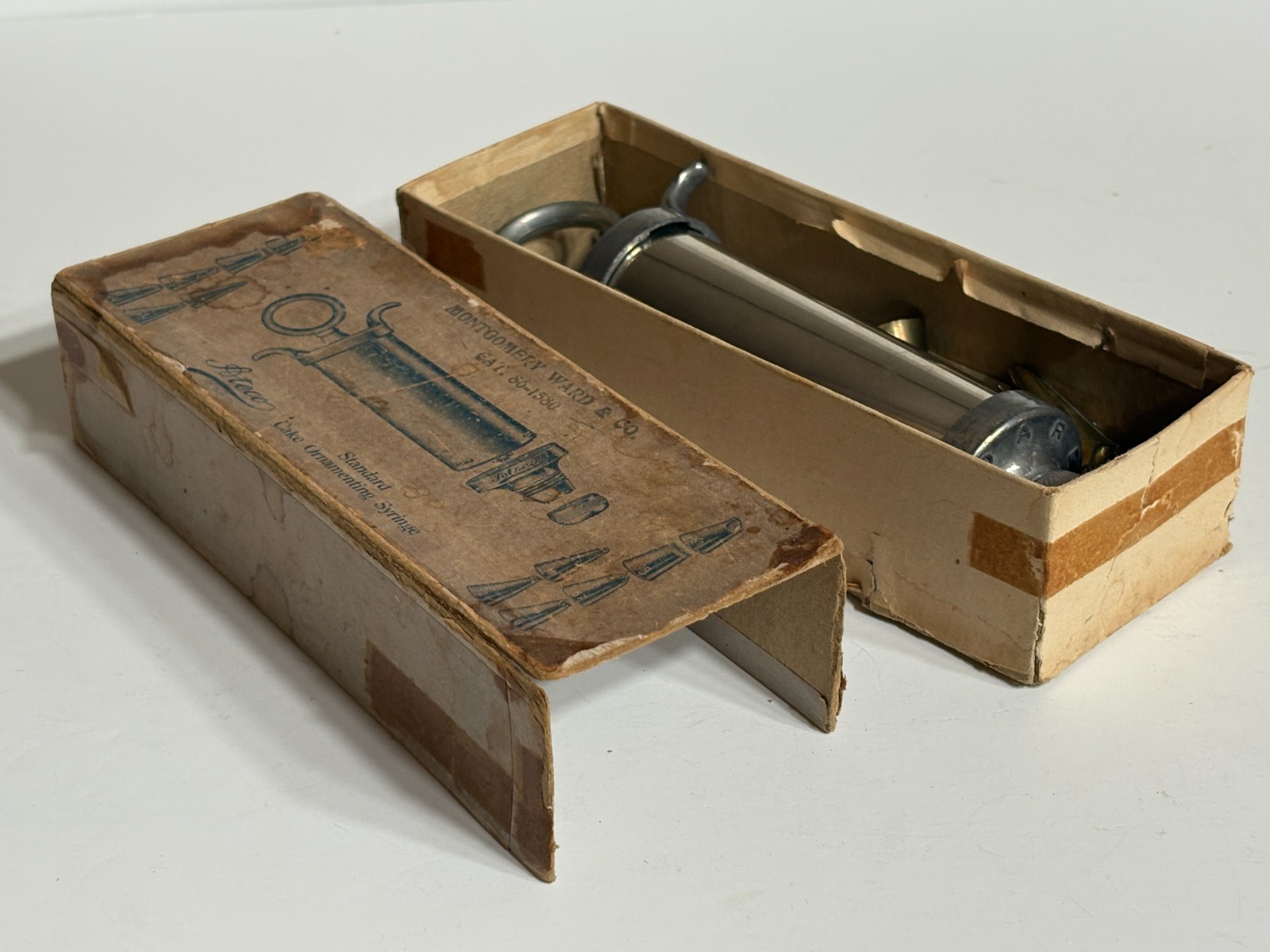 Vtg Montgomery Ward Ateco Standard Cake Ornamenting Tube & Tips Original Box