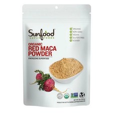 Poudre De Maca Rouge Bio 8 Oz Par Sunfood Superfoods