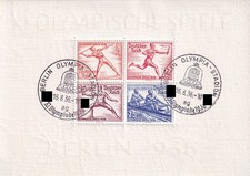 DR Blocco 6 timbrati / "Blocco Olimpiadi 1936"