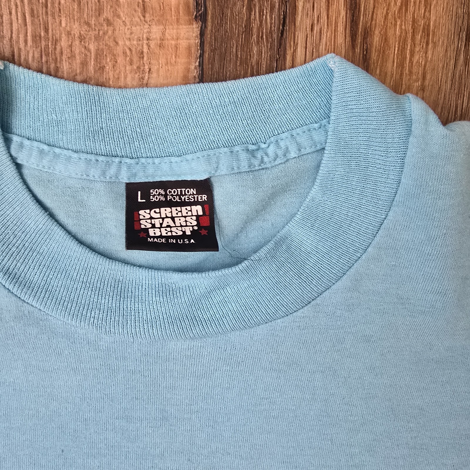 Vtg 80s Florida TShirt Paradise  L Single Stitch Flamingo Pink Puffer Beach