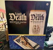 Liquid Death Mountain Water Pool Float 72 x 36 x 6 Inflatable New in Box