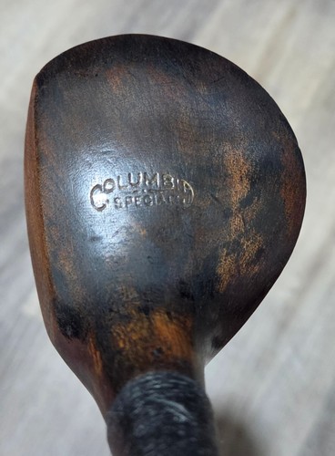 Antigua cuchara de palos de golf vintage Columbia con eje de madera de nogal americano - Imagen 2 de 14