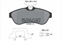 Bremsbelagsatz Scheibenbremse Pagid T1236N FüR CitroËN C3 1 C2 Pluriel 16V Hdi