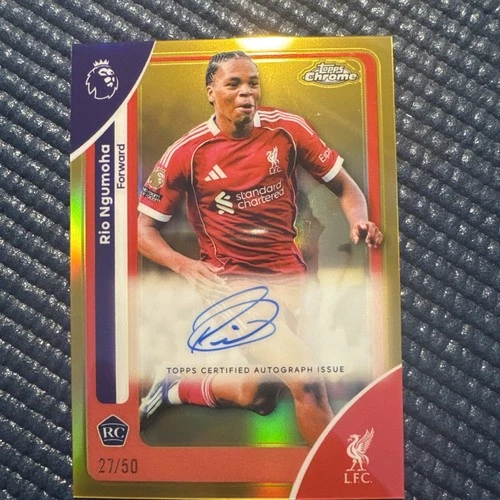 2026 Topps Chrome Premier League RC Rio Ngumoha True Gold Auto /50