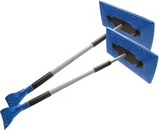 Snow Joe SJBLZD 18" Telescoping Snow Broom & Ice Scraper, Blue 2-pack, FREE SHIP