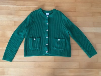 Strickjacke von H&M, grün, mit goldenen Knöpfen, Gr. L