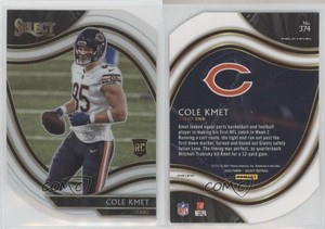 2020 Panini Select Field Level White Prizm Die-Cut Cole Kmet #374 Rookie RC