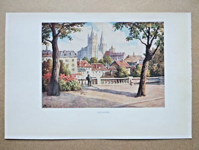 Lausanne, Schweiz - Antiker Druck - 1930