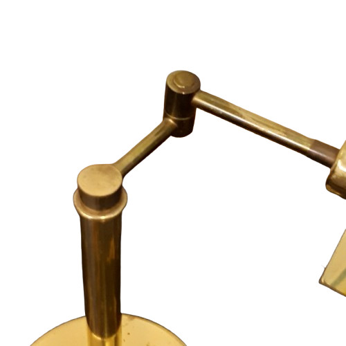 Vintage Mid Century Brass Swing Arm Desk Lamp Pharmacy Task Light Adjustable image 3