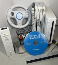 Nintendo Wii CONSOLE BUNDLE-Wii SPORTS/6 Video Games-ACCESSORIES/OEM Controller