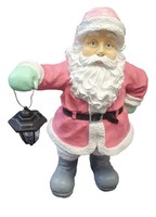 Figur Weihnachtsmann Laterne, Polyresin 75 X 50 X 40 Cm Pastell Dekofigur