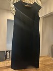 Brooks Brothers Navy Green Houndstooth Mock Collar Dress Size 10