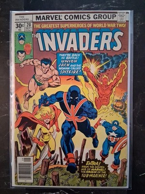 Invaders #20 Marvel Comics 1977 1st Union Jack II VG/F condition.