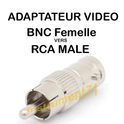 1 Adaptateur Vidéo BNC Femelle / RCA Mâle NEUF 50 / 75 Ohms Qualité Métal - Photo 1/2