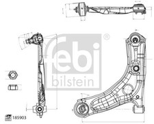 FEBI QUERLENKER AUßEN UNTEN VORNE LINKS passend für CITROËN C1 PEUGEOT 108 TOYOT
